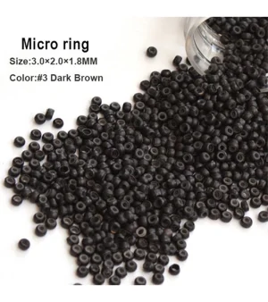 microringen, kleur # 3 Donker Bruin, voor het inzetten van hairextensions. Diameter 5 mm - 200 stuks