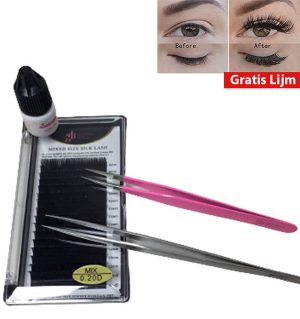 Wimpers Extensions Lashes Mixed 0.20mm D-Curl mixed tray | lengte 8 t/m 15 mm 16 rijen