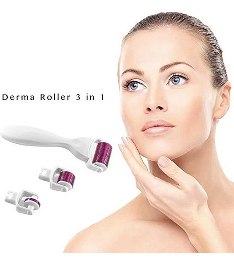 Dermaroller 3 in 1 | 3 in 1 Derma Roller Kit Micro Naalden | 1200/1.5mm, 600/1.0mm, 180/0.5mm | Gezichts- en huidverzorging | 3 in 1 Roze