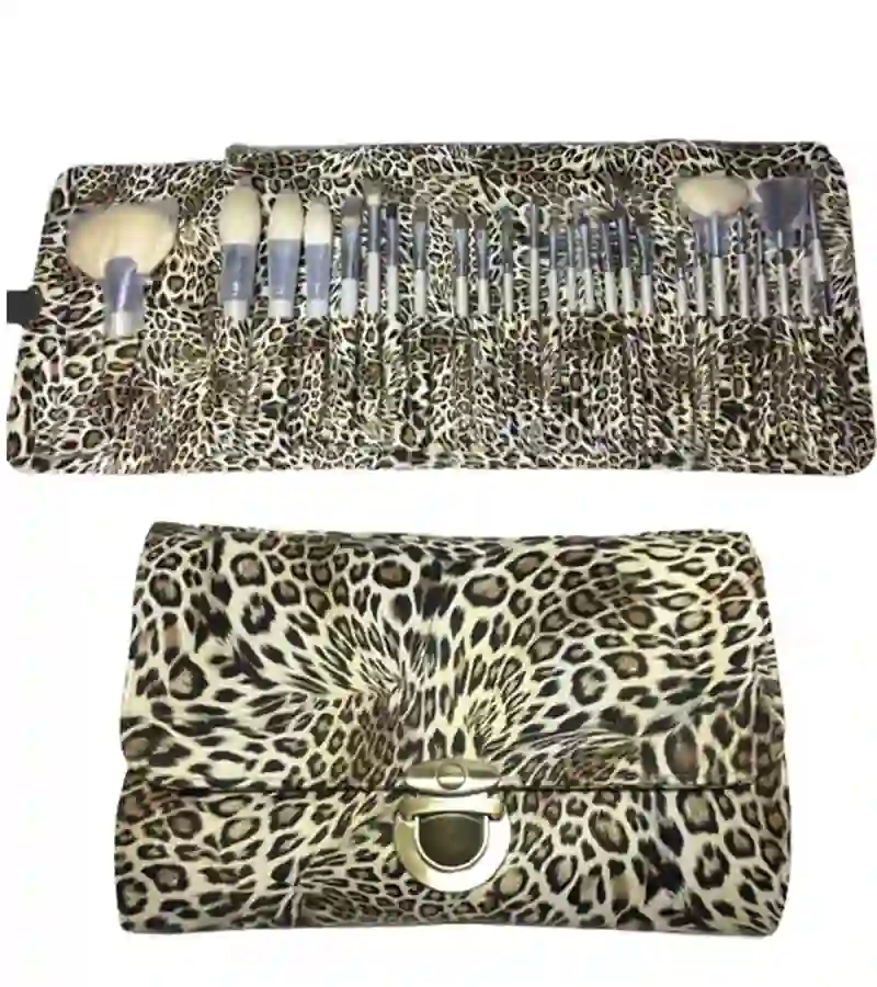 Make-up kwastenset Naturaal 26 delig | Professional Make-up Brushes Set | Wit/Bruin - High Quality in Tiger Case