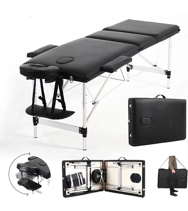 Opvouwbare Beauty Bed &amp; Massagetafels | Schoonheidssalon tafel Draagbaar | Club Tafel vor werk in Beauty Saloon - tectake - 2-zones massagetafel - 4cm matras