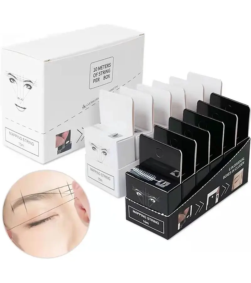 Henna Brows Mapping String Microblading - Powder Brows | Voorgekleurde draad | 10m | Pre-Geïnkt - voorgetekende kleur touw