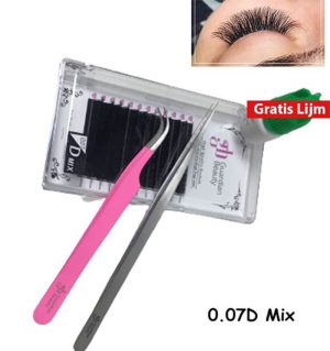 Wimpers Extensions Lashes Mixed 0.07mm D-Curl | mixed tray lengte 8 t/m 15 mm 16 rijen