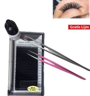 Wimpers Extensions Lashes Mixed 0.20mm C-Curl mixed tray | lengte 8 t/m 15 mm 16 rijen