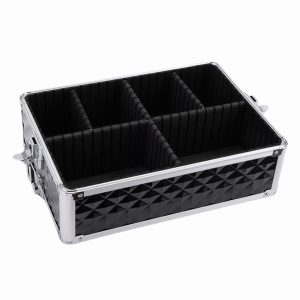 Guardian Beauty Make-up Train Case - 34.50cm Lengte - Zwart - Met Verstelbare Verdelers - Cosmetica Organizer - Schoonheidsgeval