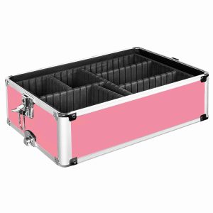Guardian Beauty Make-up Train Case - 35.5cm Lengte - Roze - Met Verstelbare Verdelers - Cosmetica Organizer - Schoonheidsgeval