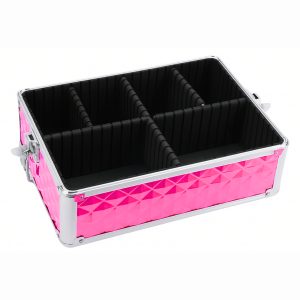 Guardian Beauty Make-up Train Case - 34.50cm Lengte - Fuchsia Roze - Met Verstelbare Verdelers - Cosmetica Organizer - Schoonheidsgeval