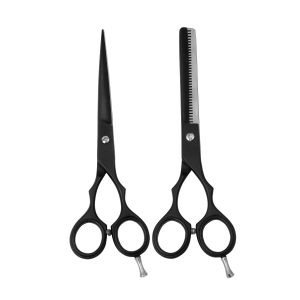 Guardian Beauty Professionele Haarschaar Set – Precisieschaar en Haartynning- en Texturiseringsschaar van Duits Roestvrij Staal voor Salon, Kapsalon en Thuisgebruik (6 Inch, Zwart)