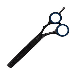 Guardian Beauty Professionele Haartynning- en Texturiseringsschaar – Precisieschaar van Duits Roestvrij Staal voor Salon, Kapsalon en Thuisgebruik (5.5 Inch, Zwart met een vleugje blauw)