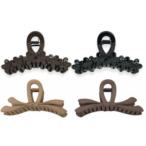 Guardian Beauty Haarclips - Groot Haar Klauwen - Set Van 4 - Bruin, Zwart, Warmbeige, Donkerbruin - Haaraccessoire