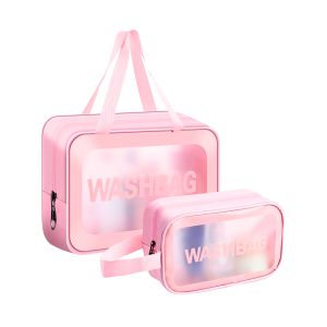 Guardian Beauty Toilettas - Waszak - Doorzichtig - Waterdicht - Make-up Reistas - Cosmetische Tas - Set Van 2 - Roze