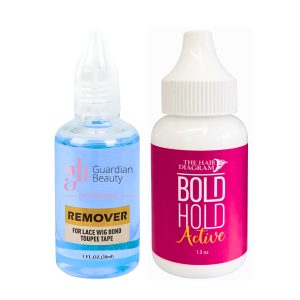 Pruik Lijm & Guardian Beauty Remover Set - The Hair Diagram - Bold Hold - Active - 1.3 oz. + GB Remover - Blauw - For Lace Wig Bond and Toupee Tape - 1 stuk - 30ml - Haarextensions