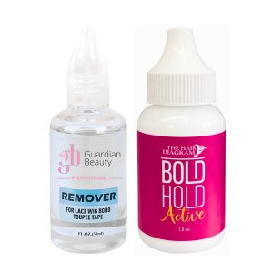 Pruik Lijm & Guardian Beauty Remover Set - The Hair Diagram - Bold Hold - Active - 1.3 oz. + GB Remover - Transparant - For Lace Wig Bond and Toupee Tape - 1 stuk - 30ml - Haarextensions