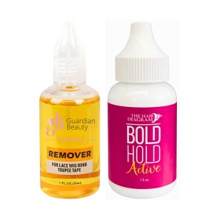 Pruik Lijm & Guardian Beauty Remover Set - The Hair Diagram - Bold Hold - Active - 1.3 oz. + GB Remover - Geel - For Lace Wig Bond and Toupee Tape - 1 stuk - 30ml - Haarextensions