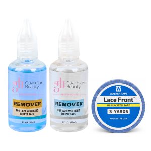 Walker Tape Pruikentape & Guardian Beauty Remover Set - Lace Front - Hair System Tape - 3 yards - 1.9 cm + GB Remover - Blauw, Transparant - For Lace Wig Bond and Toupee Tape - 2 stuks - 30ml - Haarextensions