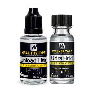 Walker Tape Pruik Lijm & Remover Set - Ultra Hold - Brush-On - 1 stuk - 15 ml + Unload Hair - Dry Glue Removal Solution - 1 stuk - 30 ml - Haarextensions