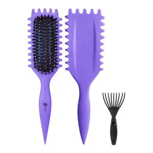 Guardian Beauty Haarborstel - Kruldefiniërende Borstel - Met Haarborstelreiniger - Paars