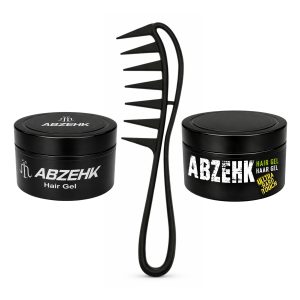 Haargel - Ultra Hard Touch - Transparant 450ml - Geel 300ml - Abzehk - Met Styling Kam - Haarstylingtools