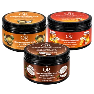 Verzorgingscreme - Bodycrème - QR-Man - Arganolie, Honing & Kokos - 250ml