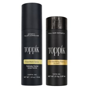 Toppik Haarverdikkings Starterset - Blond - Toppik Hair Building Fibers 27.5g - Toppik Fiber Hold Spray 118ml - Verbergt Haaruitval - Direct Voller Haar