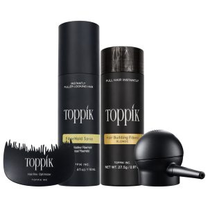 Toppik Haarverdikkings Starterset - Blond - Toppik Hair Building Fibers 27.5g - Toppik Fiber Hold Spray 118ml - Spray Applicator & Hairline Optimizer - Verbergt Haaruitval - Direct Voller Haar