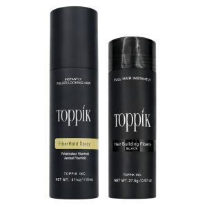 Toppik Haarverdikkings Starterset - Zwart - Toppik Hair Building Fibers 27.5g - Toppik Fiber Hold Spray 118ml - Verbergt Haaruitval - Direct Voller Haar
