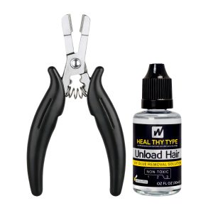 Walker Tape Unload Hair - Dry Glue Removal Solution - 1 stuk - 30ml - Met Microringen Tang - Haar Extensions