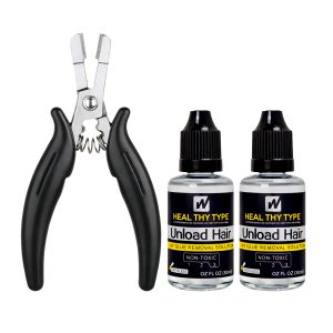 Walker Tape Unload Hair - Dry Glue Removal Solution - 2 stuks - 30ml - Met Microringen Tang - Haar Extensions