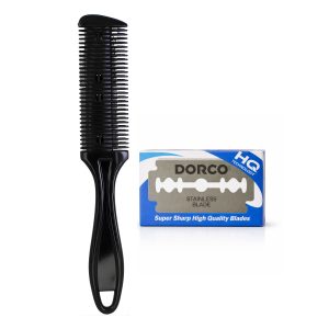 Guardian Beauty Trimkam - Met 10 Stuks Dorco Platinum Double Edge Mesjes - Haarstylingtools