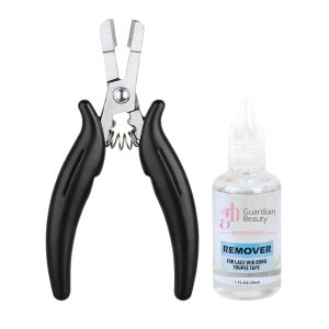 Guardian Beauty Pruikentape Remover Set - For Lace Wig Bond and Toupee Tape - Transparant - 1 stuk - 30ml - Met Microringen Tang - Haar Extensions