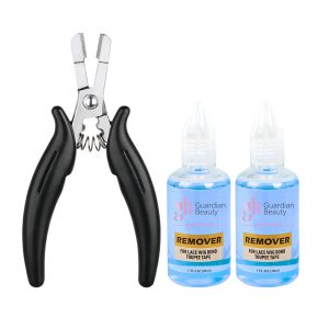 Guardian Beauty Pruikentape Remover Set - For Lace Wig Bond and Toupee Tape - Blauw - 2 stuks - 30ml - Met Microringen Tang - Haar Extensions