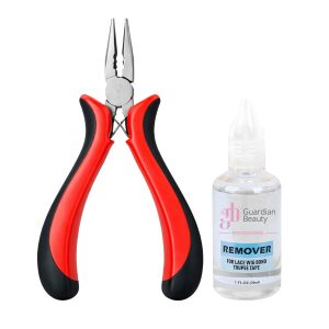 Guardian Beauty Pruikentape Remover Set - For Lace Wig Bond and Toupee Tape - Transparant - 1 stuk - 30ml - Met Microringen Gebogen Tang - Haar Extensions