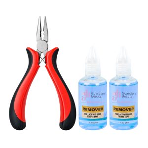 Guardian Beauty Pruikentape Remover Set - For Lace Wig Bond and Toupee Tape - Blauw - 2 stuks - 30ml - Met Microringen Gebogen Tang - Haar Extensions